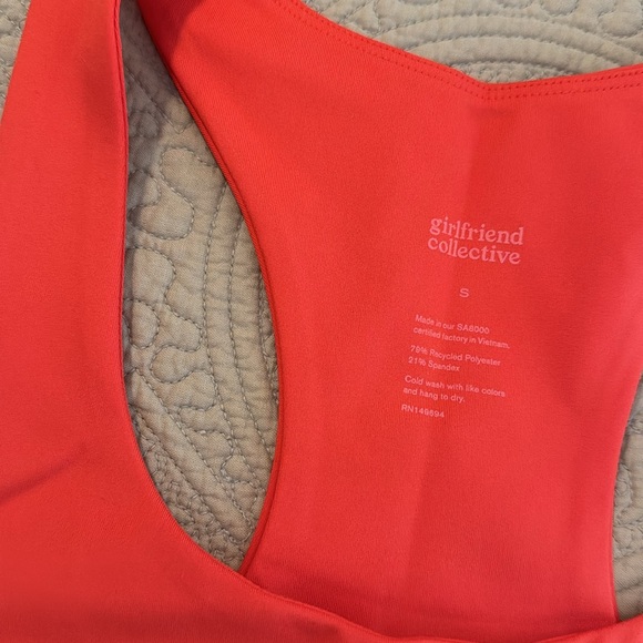 EUC Girlfriend Collective Paloma Bra - Blood Orange - Size S - Picture 2 of 3
